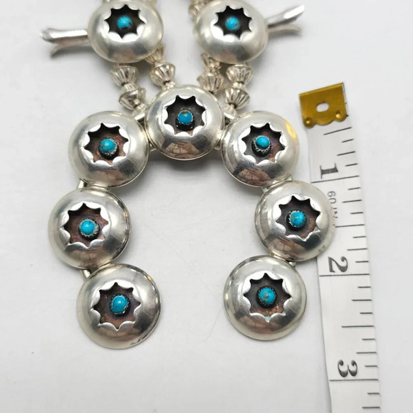 Southwestern Silver Snake Eyes Turquoise Squash Necklace Earrings Cuff Bracelet - Picture 16 of 16